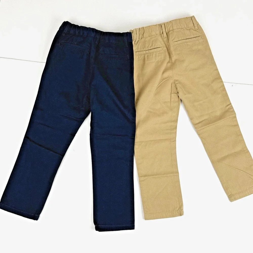 New Children Place School Uniform Pant Boy 4T Navy Blue Khaki Flax Chino Cotton